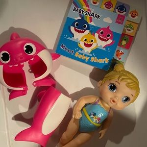 Baby shark doll and book
